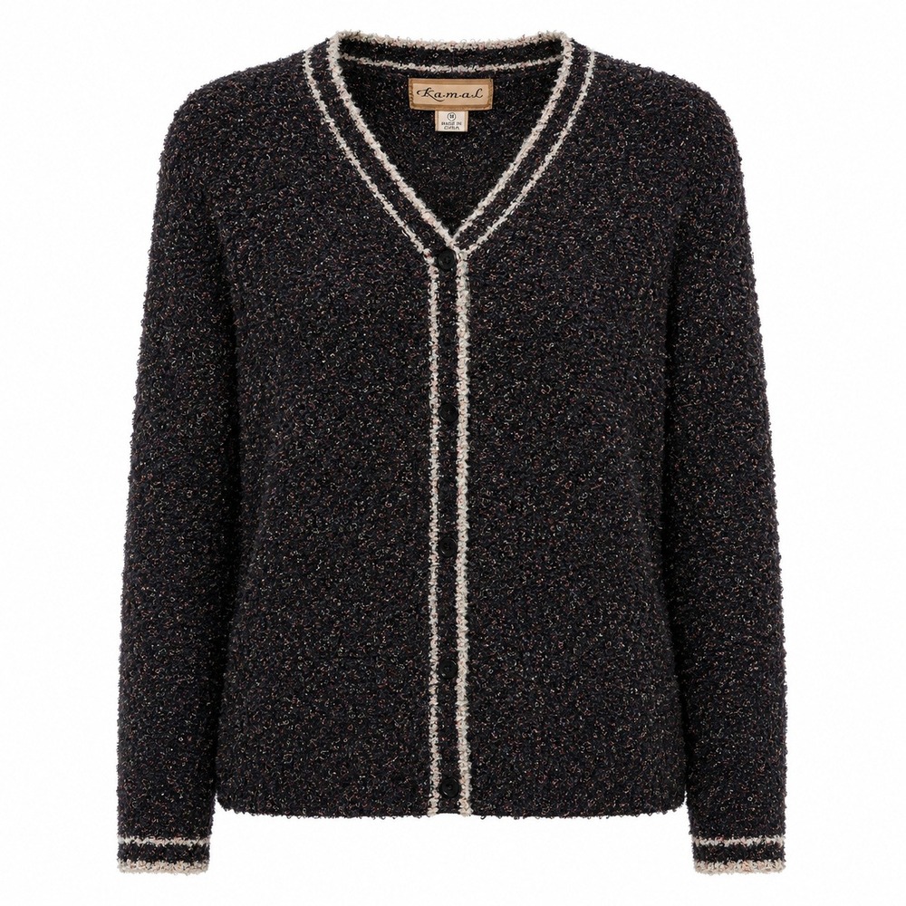 Kamal Boucle Cardigan Womens Small Indie Sleaze Retro 90s Flecked Knit Y2K